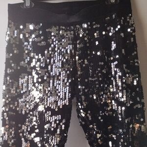 Express velvet Sequin Black and Silver Pants S/P